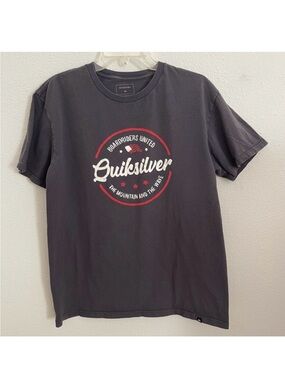 Quiksilver Classic Tshirt Blue Short Sleeve Surf Skate Streetwear Casual Beach